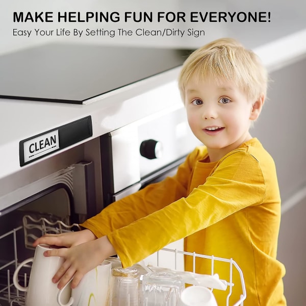 Kjøkken Oppvaskmaskin Sign Magnet Ren Skitten For Kjøkken Organisering/oppvask/kjøleskap Med 2 dobbeltsidige klistremerker