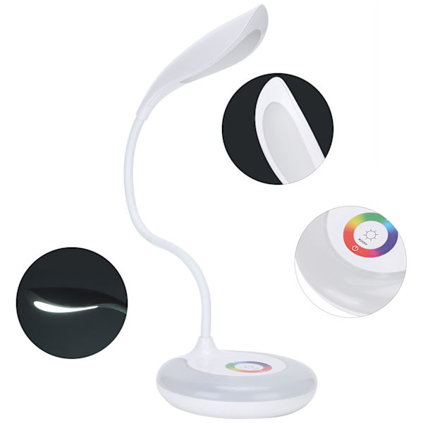 LED-pöytälamppu Pöytälukusalama RGB Symphony Touch Dimmaus Silmäsuoja Työpöytätarvikkeet (Pistokkeella)