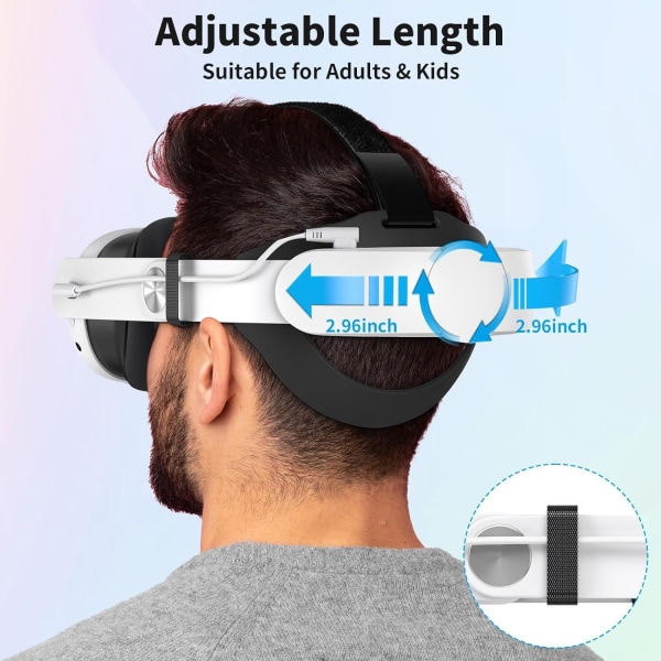 Bekvämt justerbart Elite-huvudbandsbyte för Oculus Quest 3 för att minska trycket, vadderat VR-headsettillbehör för utökad nedsänkning Q8-3-z