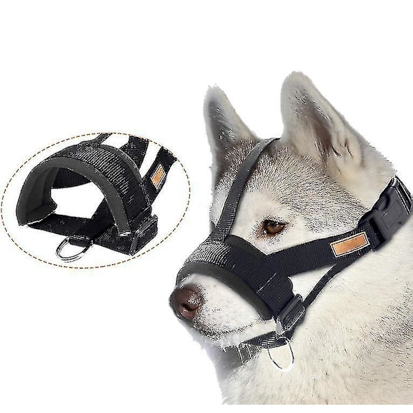 Sikker Åndbar Mesh Anti-Bid Mave til Hunde - Sort