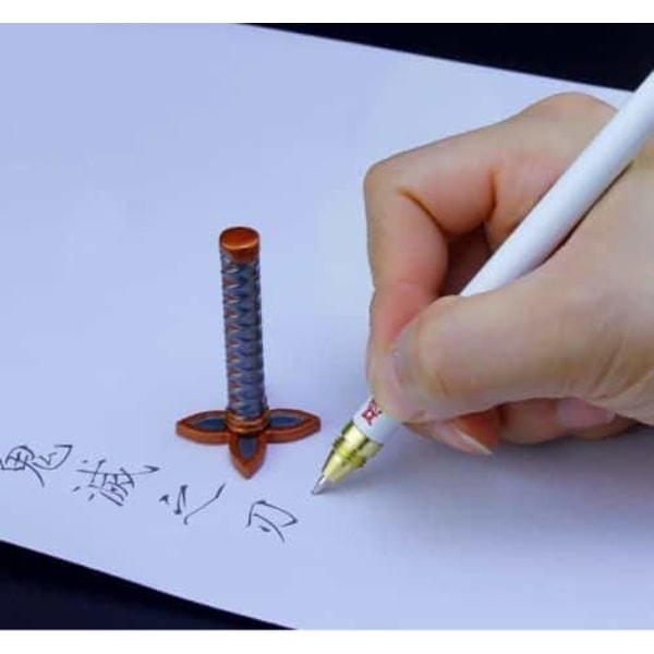 1 x Demon Slayer Kochou Shinobu Gel Ink Pen til gave, skrivning (hvid), One Size