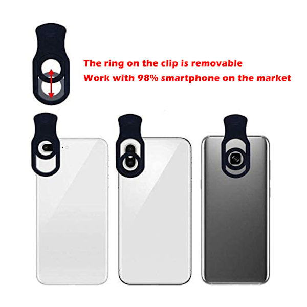 Mobiltelefon Kameralinsesæt Universal 8X Monocular Telescope Mobil Zoomlinse til de fleste smartphones