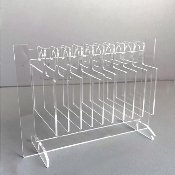 Negle Hanger Display Stativ Akryl Hængende Transparent Organizer Negleprøve Display Stativ med 10 stk Hanger L
