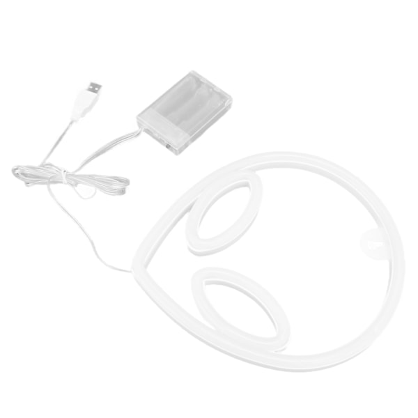 Alien Neon-skilt Dekorativt Neonlys Nattelys for soverom Barnerom Bar Innredning USB eller batteridrevet (Rosa Øye Blå Ansikt)