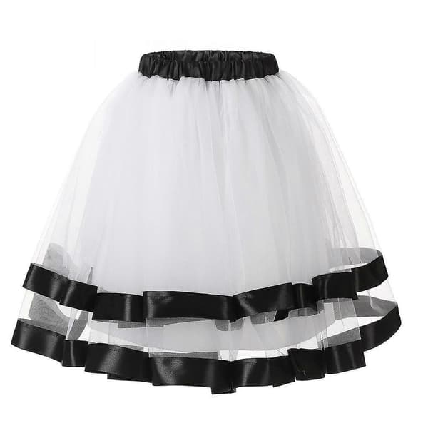 Tyllkjol, Damtyllkjol Klassisk Elastisk Underkjol Karnevalkostym White M