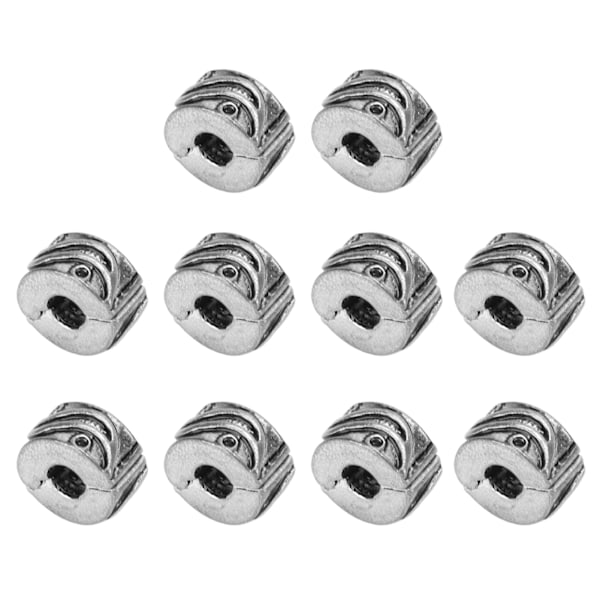 10 st Clip Lock Beads Antik Silver Armband Non Halk Positioning Clip Spänne Pärlor DIY Handgjorda Smycken Tillbehör Stil 2