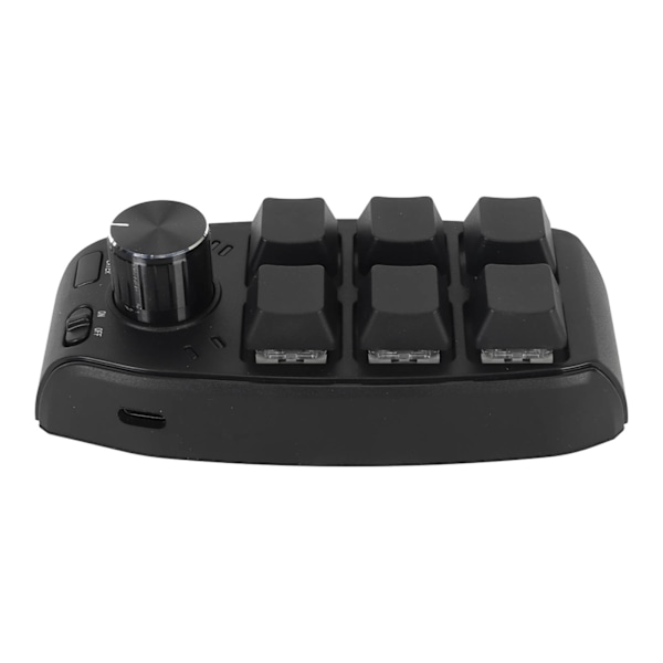 Mini Tastatur med 6 Taster og 1 Knott Rød Bryter Mekanisk Plug and Play Programmerbar Tastatur for Spill Kontor Media Kablet USB