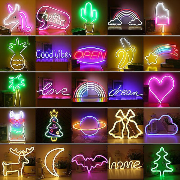 Led neonlys Veggkunstskilt Soveromsdekor Regnbuehengende nattlampe Hjemmefest Høytidsdekor Julegave Coconut Tree