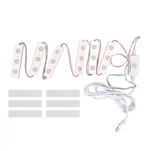 LED Makeup Mirror Light Justerbar Ljusstyrka USB Plug in DIY Mirror Strip Light Bulb 6 Strings (18st Light Chips)