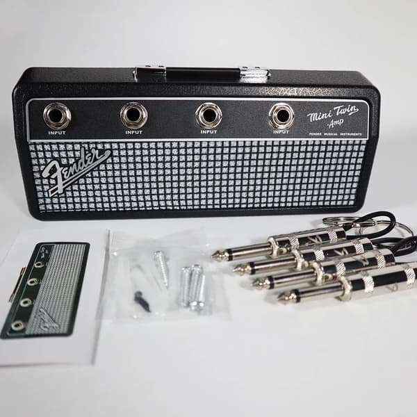 Rockmusik Nøgleopbevaringsstativ sort black Fender with 4Keys