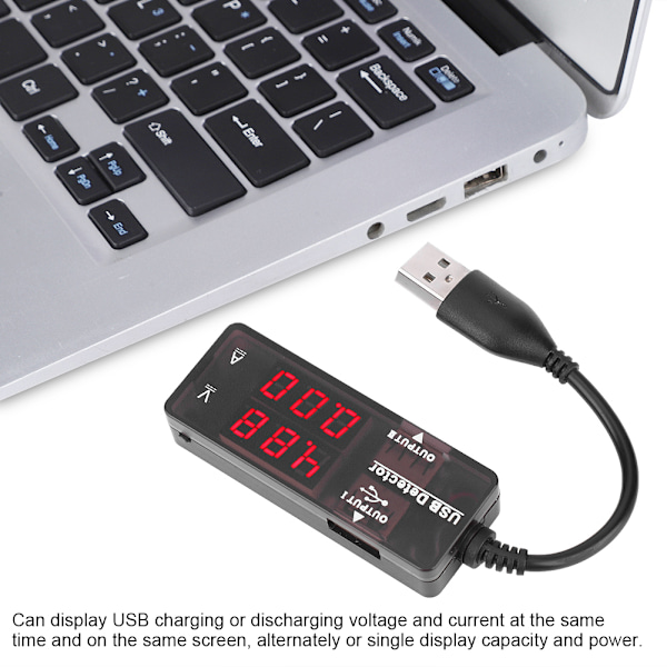 YB26VA Dobbelt Display USB-detektor Voltmeter Amperemeter Spænding Strømmåler Batterikapacitet Tester Enfarvet