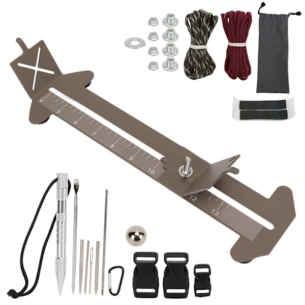Paracord Armband Jig Kit med nål Set Justerbar längd Paracord Jig Armband Maker Knotter Tools