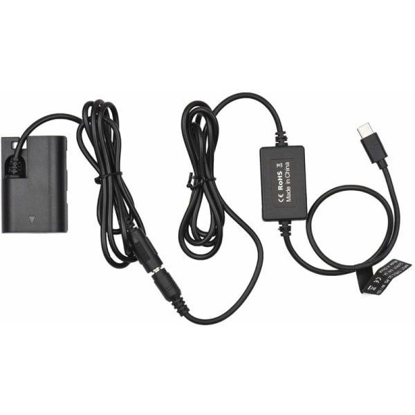 USB Type-C-kabel till DR-E6 Dummy-batteri med PD Quick Charge Protocol för Canon EOS 60D 70D 80D 5DS R 5D Mark IV III 5D4 5D3 5D2 II