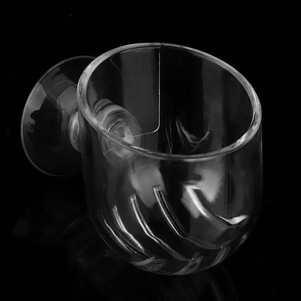 Transparent Akvarium Rød Orm Foder Sugkop Fisk Foderkop Beholder Akryl Crack Cup