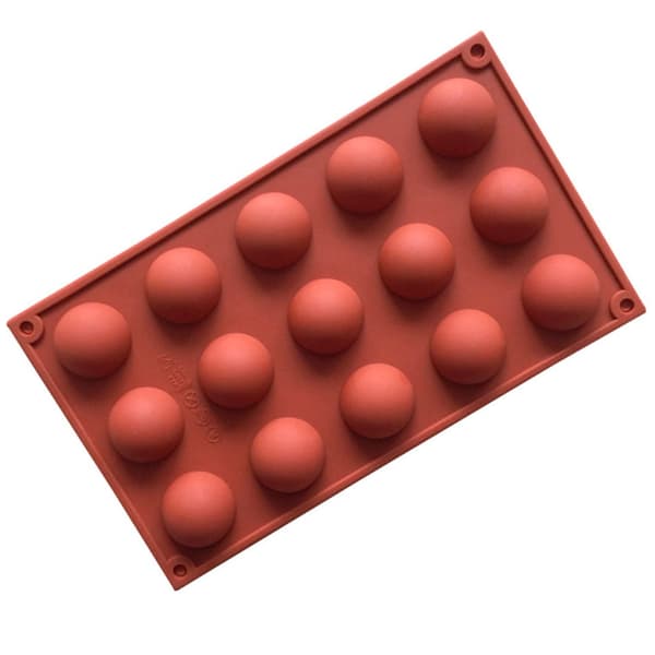 15 Hulrum Halvcirkel Silikonform Chokolade Kage Gelepuddingform Non Stick Cupcake Bageform