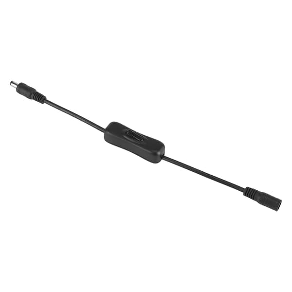 5st LED Strip Light Wire Switch med hona och hane DC 12V strömkontakt Svart
