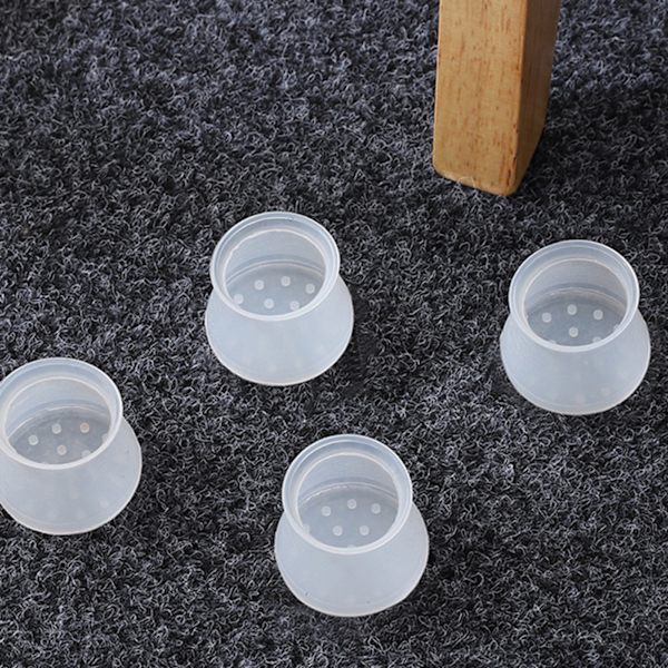 Stolsben Golvskydd Silikonmaterial Elastiskt Lätt att rengöra Stängd Design Stolbensskydd Runda Transparent