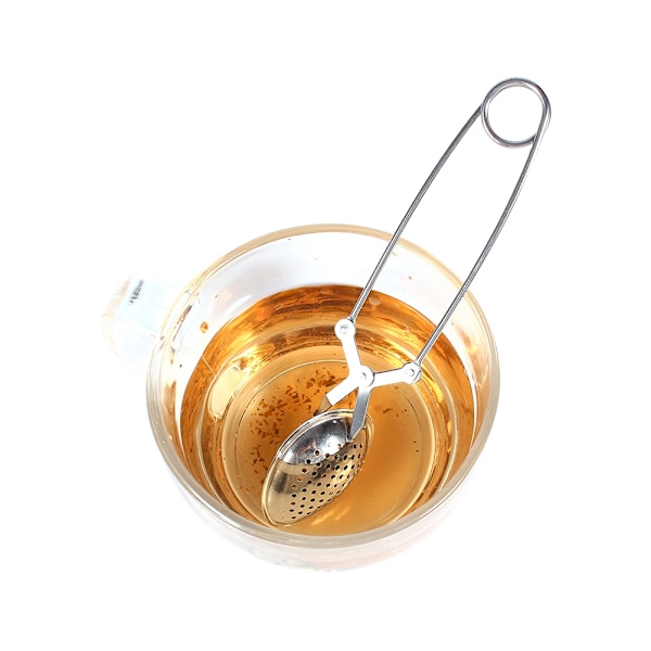Rustfritt stål løs te-infuser blad sil filter diffuser urte krydder vanndråpe pincher