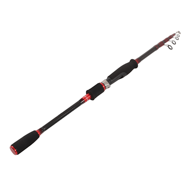 Teleskopisk Fiske Stang Karbonfiber Fiske Stang med Rustfritt Stål Svingbar Guide for Utendørs Fiske 2.1m