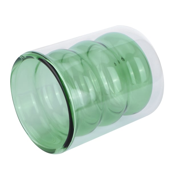 200 ml kaksinkertainen lasimuki lämmönkestävä 3D-spiraalikulho toimistoon, kotiin ja kouluun (vihreä)