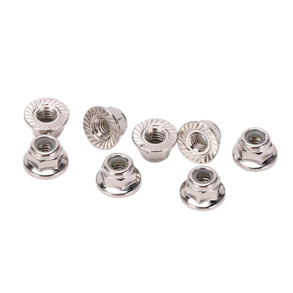 8 st M4 Metall Hjul Lås Mutter Flang Nylon Lås Mutter för Arrma Typhon 1/10 RC Bildelar Silver