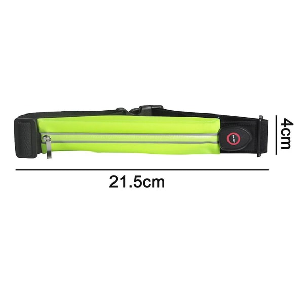 Led heijastava juoksulaukku ladattavalla USB valolla, heijastavat juoksuvarusteet miehille, naisille Fluorescent green