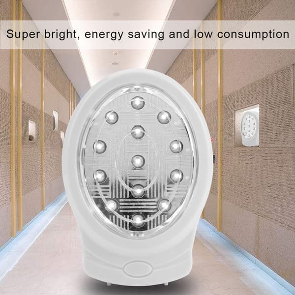 13 LED oppladbart hjemmenødlys automatisk strømbruddslampe (EU-plugg)
