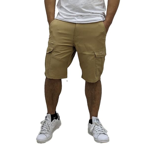 Herreshorts Hurtigtørrende Polyester Stretch Cargo Sommer Strandbukser Beige S