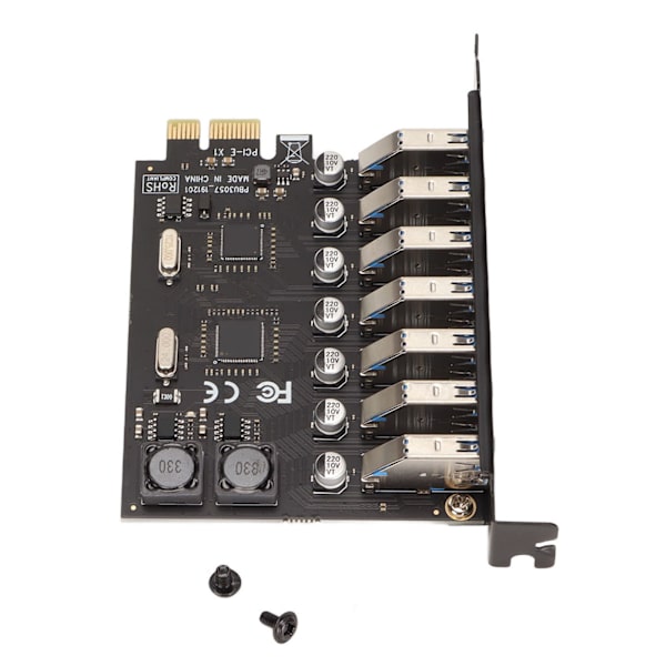 Adapterkort PCIE till USB 3.0 7 portar 5Gbps snabb överföringshastighet USB-modul expansionskort 5V