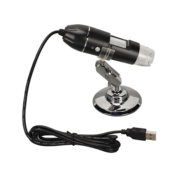 Digitalt mikroskop 1600X HD-oppløsning 8 LED-lys USB Type C 2 i 1 elektronisk digitalt mikroskop