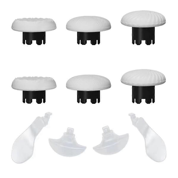 10-i-1 joystick-sæt til PS5 Edge Dualsense-controller Erstatningstommelpinde Joystickgreb og 4 pagajer Hvid White