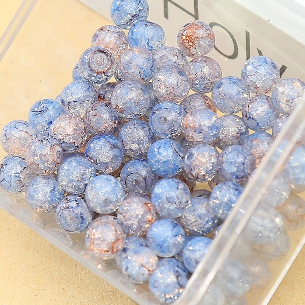 Kungsblå smycken Protein Kalcedonpärlor Lösa pärlor 12 mm handsnörearmband black and write 50 capsules