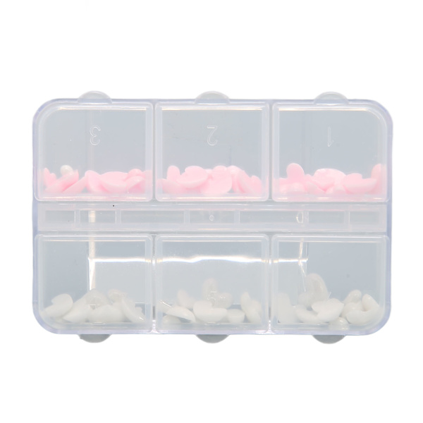 3D Sydän Kynsikoriste Pinkki ja Valkoinen Useita Kokoja Resin Manikyyri Kynsivarusteet
