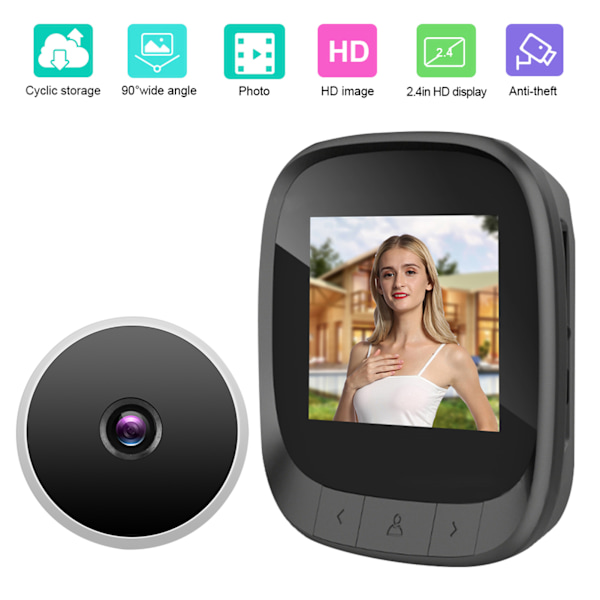 2,4-tums Smart Visual Door Viewer Digital Video Peephole Security Eye Monitoring Camera