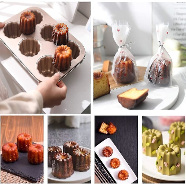 Non-Stick Canelé Form Kagepande - 6-Huls Fransk Pastry Custard Kageform