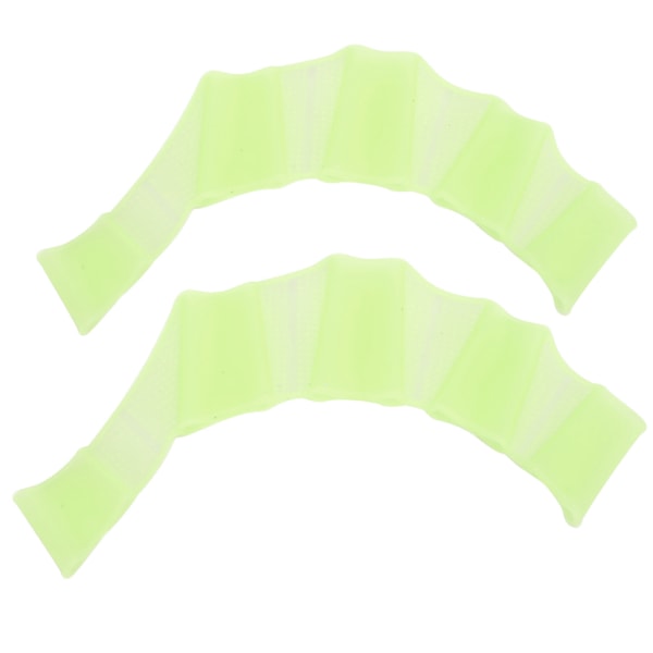 1 par svømmehandsker svømmefødder Silikon svømmefingerhandsker Swim Palm FingerGreen M
