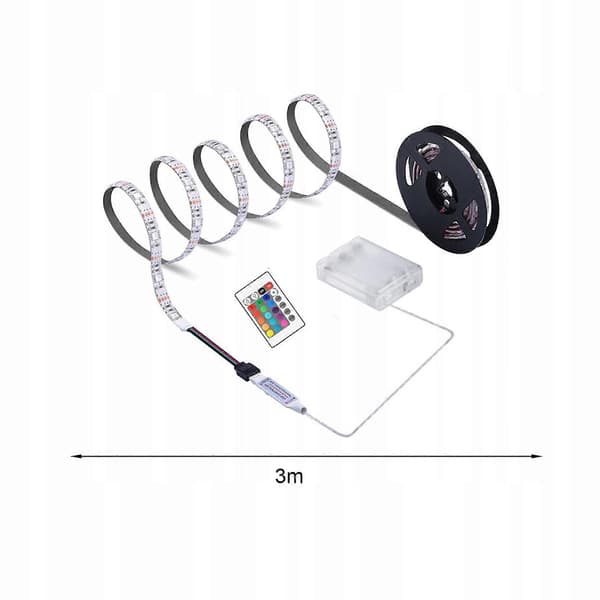 【NX】LED-list med fjärrkontroll, batteridriven