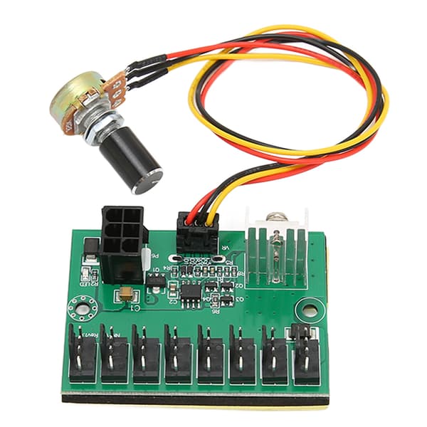 PC Fan Hub 2 Pin 3 Pin 4 Pin Blæseradapter PWM PC Case Køleblæser Hub Spændingsregulator 8-vejs Splitter 12V Hastighedsregulator