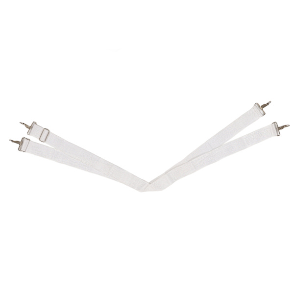 Bastrumsrem Mjuk Nylon Elastisk Justerbar Ergonomisk Bekväm trumrem med dubbla axelremmar för bastrumma Vit