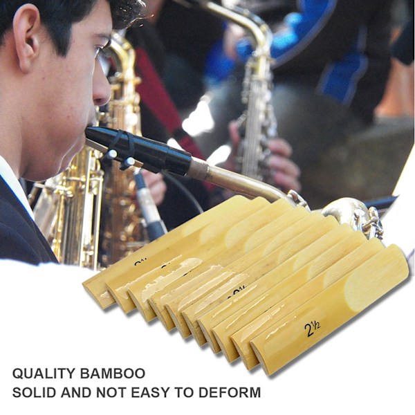 LADE 10st Bamboo Reeds Strength 2.5 för alt bB Sax Saxofonersättningstillbehör
