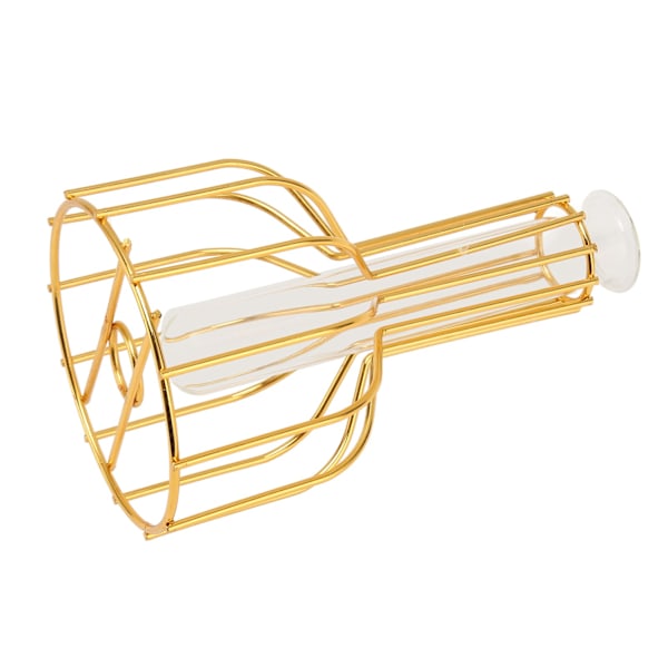Metall blomvas ihålig modern elegant gyllene separat design klarglas blomvas prydnad för hemmet