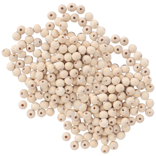 5 poser med treperler runde håndlagde DIY uferdige håndlagde tilbehør 4 mm/6 mm/8 mm/10 mm (Naturlig farge 8 mm 150 stk)