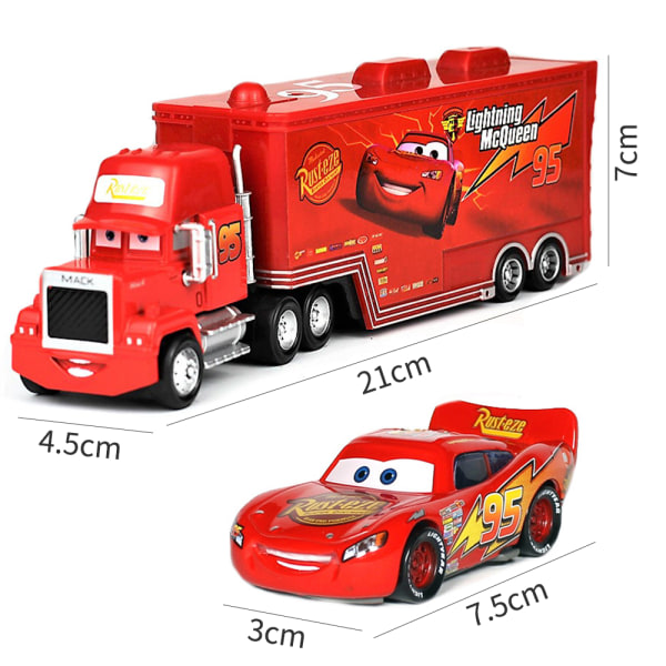 Fremragende kvalitet - Lightning Mcqueen Jackson Storm Mack Onkel Lastbil Metal Car McQueen