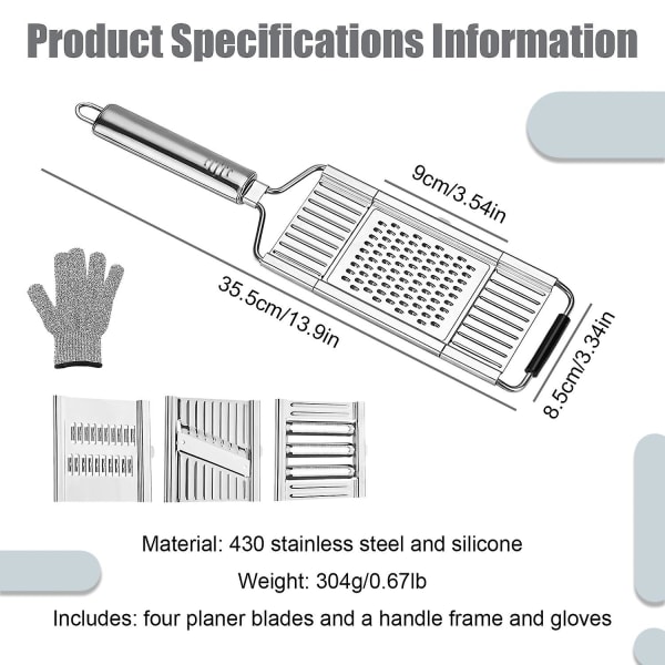 4-delat set+handskar+färg Box Multifunktionell grönsaksskärare
