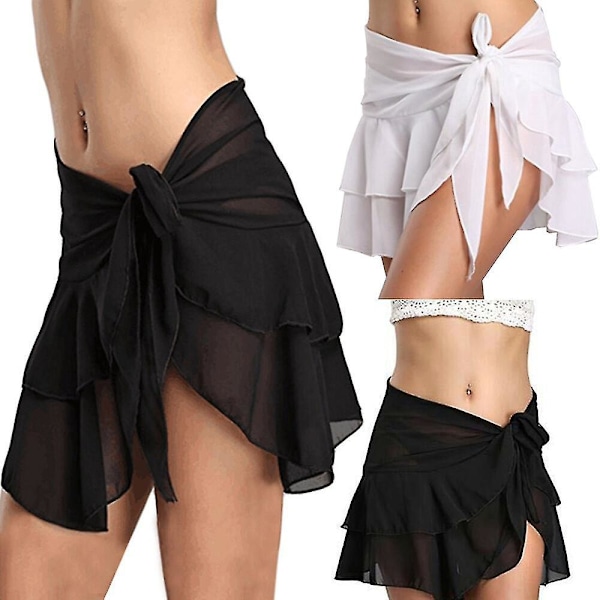 Elegant Sort Chiffon Ruffle Sarong Strandtøj - One Size