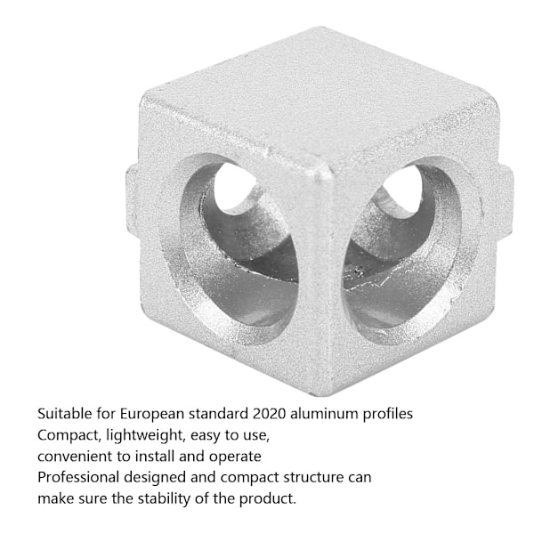 4 stk aluminiumprofiler retvinklet hjørneforbindelse Beslag til 2020 europæisk standard 2-vejs