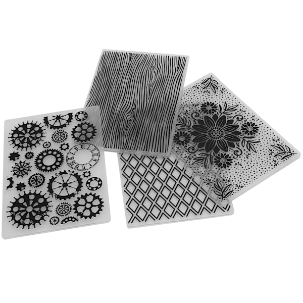 4 stk Plastprægningsmapper prægede skabeloner DIY-kortfremstilling Scrapbooking Papirhåndværk Værktøjer