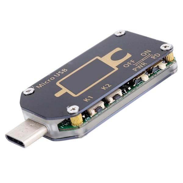 Type-C digitaalinen LCD-näyttö USB-testaaja Jännitevirta Tehomittari Multimetri (TC66)