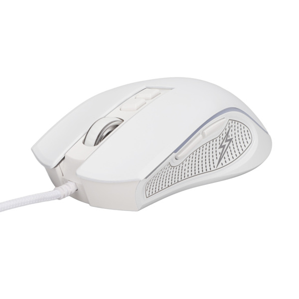 Mekanisk mus Colorful Shine Justerbar 3600 dpi RGB Ergonomisk kablet gamingmus til bærbare computere Hvid