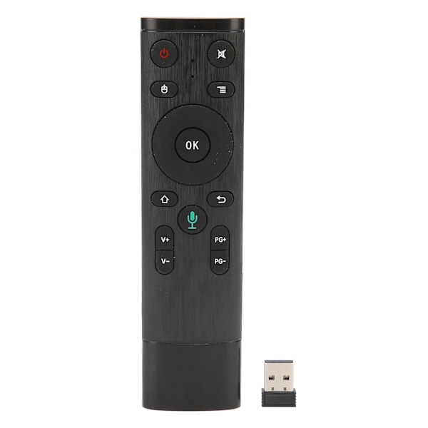 Luftfjärrkontroll 2.4G RF trådlös röstingång 6-axlad sensor Anti Shake PC-fjärrkontroll med USB-mottagare för TV-dator